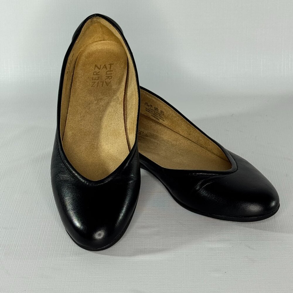 Naturalizer Vivienne Black Leather Ballet Flats - Size 9.5M